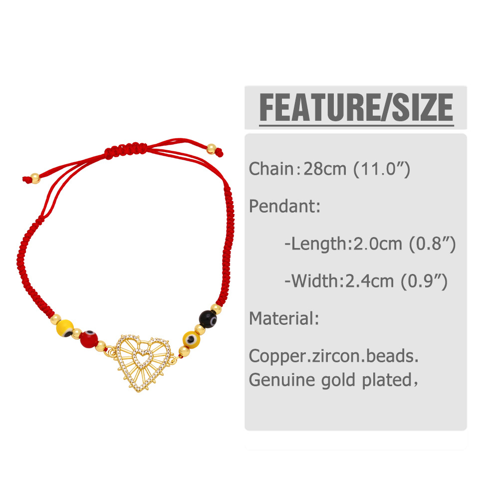 Fashion Eye Copper Braid Zircon Bracelets 1 Piece