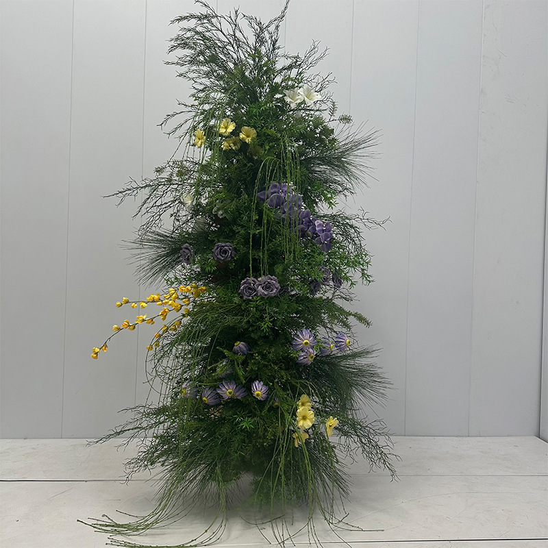 新款森系牛角拱门花柱婚庆装饰芦荀草花婚礼结婚订婚布置花门造景|undefined