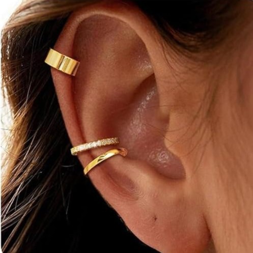 Clip para la oreja sin perforar de 9 piezas de venta caliente de Amazon Clip para la oreja sin perforar tipo aro redondo plateado Clip para la oreja ajustable