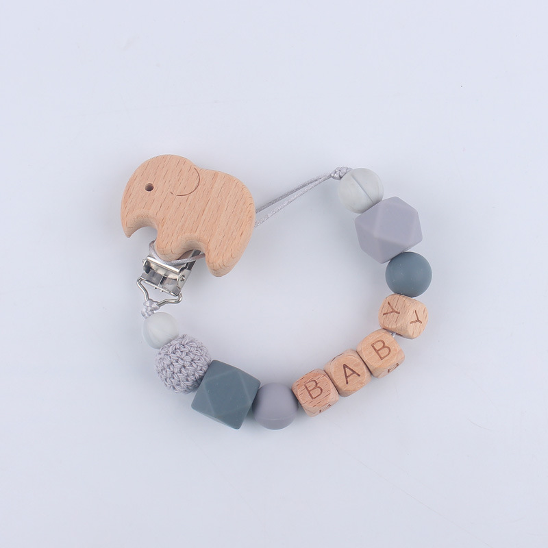 Bebé suministros de dibujos animados animal Haya chupete clip calmante bebé mordedura de silicona molar pezón cadena anti-caída