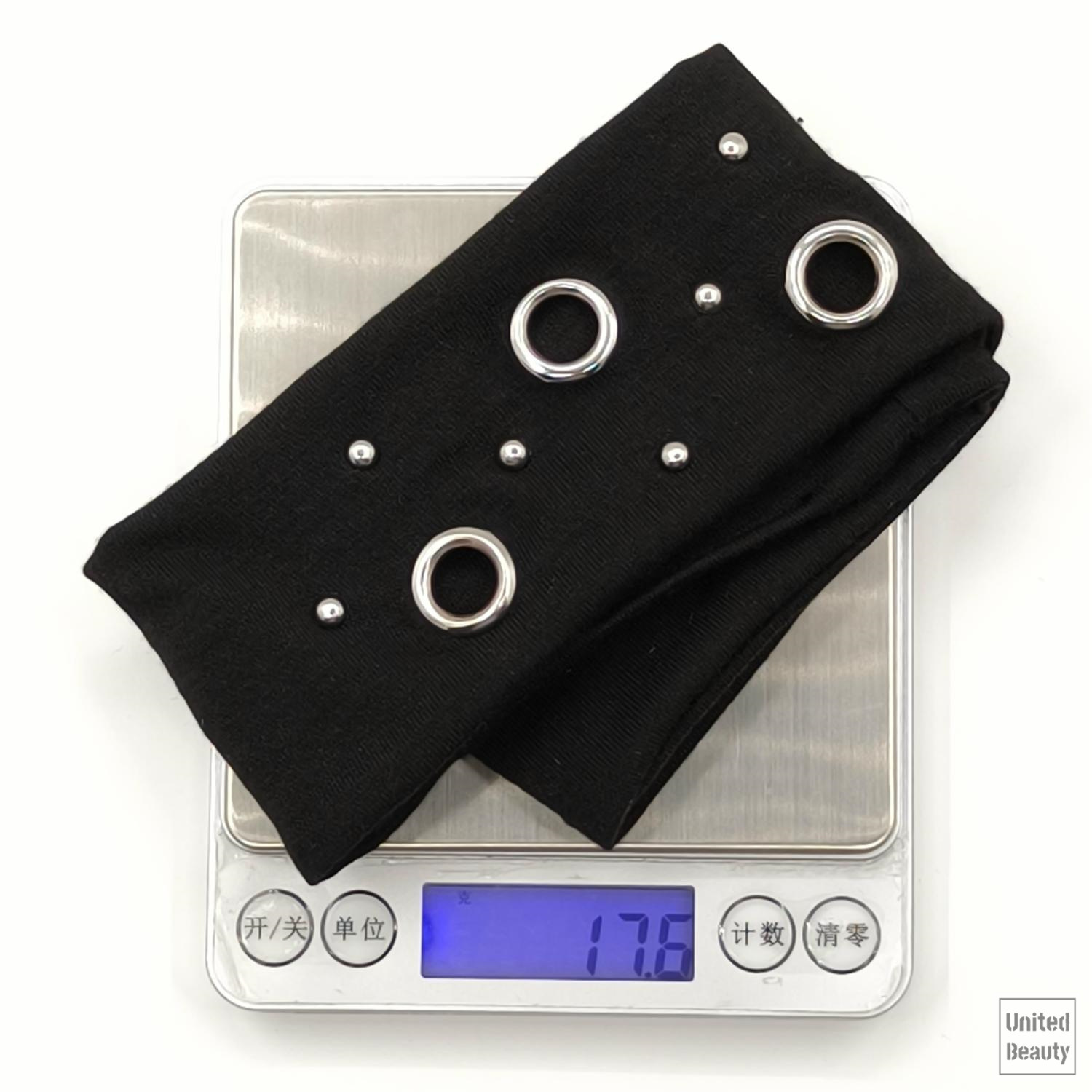 HW250803-44x6cm朋克风5气眼11钉扣头带-IM