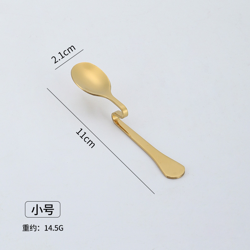 S-tipo cuchara curvada de acero inoxidable cuchara de café cuchara transversal taza cuchara de miel cuchara de mezcla cuchara de regalo creativo personalizado