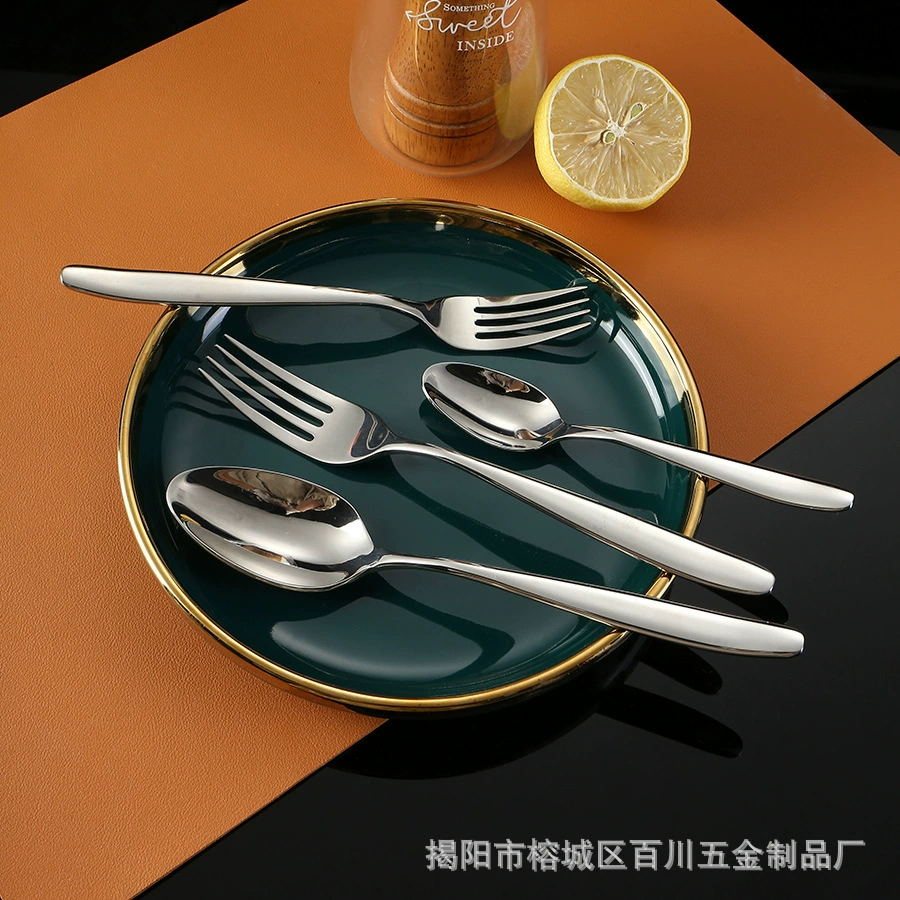 18/10 Stainless Steel Main Handle Sweet Powder Mainly Tablet Fork Hotel 304 Dessert Spoon fork Cow Bow Poward Blade