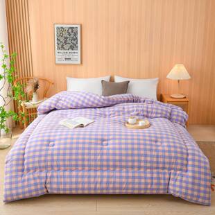 2025 New Style Unprinted Washed Cotton Plaid Soybean Winter Quilt Quilt Core