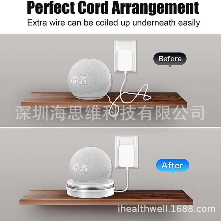 Amazon Echo Dot 4th/5th soporte de escritorio Smart Home altavoz accesorios almacenamiento titular del cable Alimentación