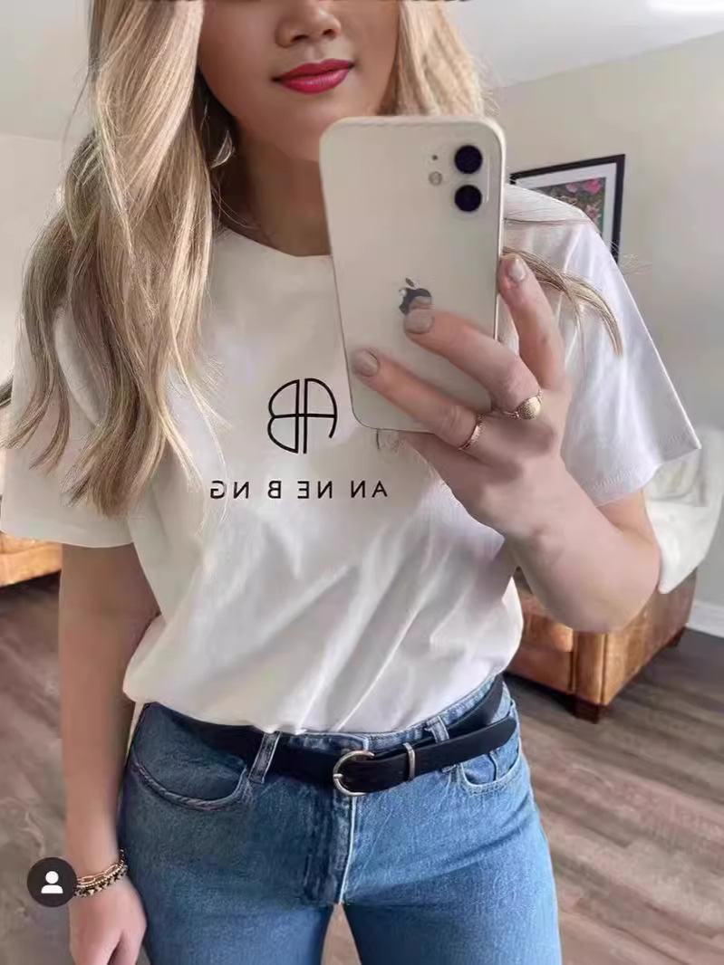 現物 ~ 24新型大衆デザインabアルファベットプリントtシャツシンプル純綿丸襟ゆるい半袖純綿上着