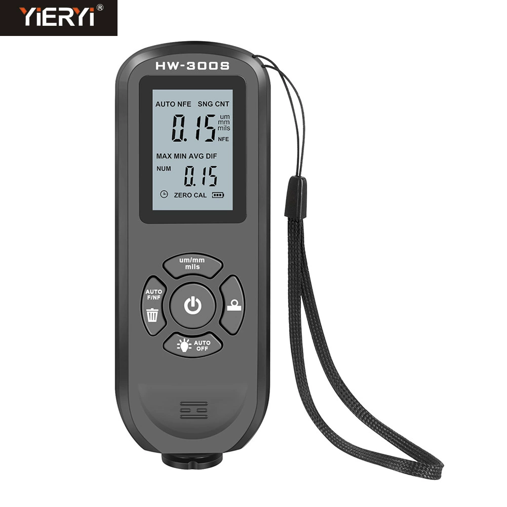HW-300S Датчик толщины покрытия Противоскользящий датчик пленки краски Высокоточный датчик толщины слоя порошка краски Датчик толщины сухой пленки