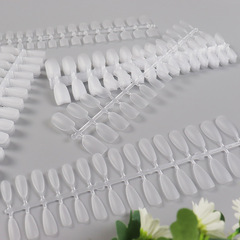 Manicure Wearable Nails Transparent Seamless Fully Frosted Trapezoid Short Ladder Full Size Nail Sample Trial Pack