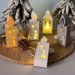 デジタルキャンドルホルダー シリコンモールド クリスマス雰囲気ライト アロマキャンドル型飾り 石膏/エポキシモールド