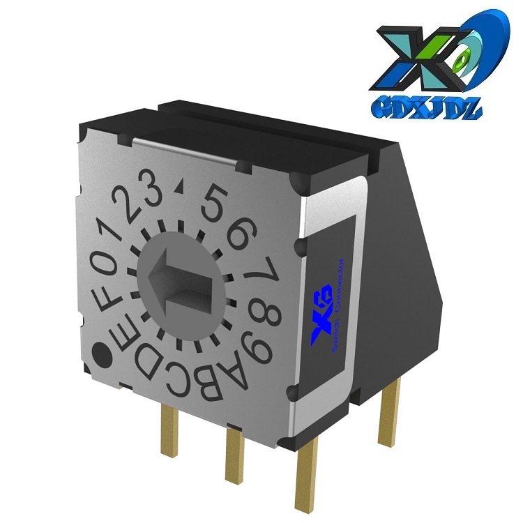 16位编码旋转开关侧插 卧式16位编码开关 侧拨旋转16位编码开关