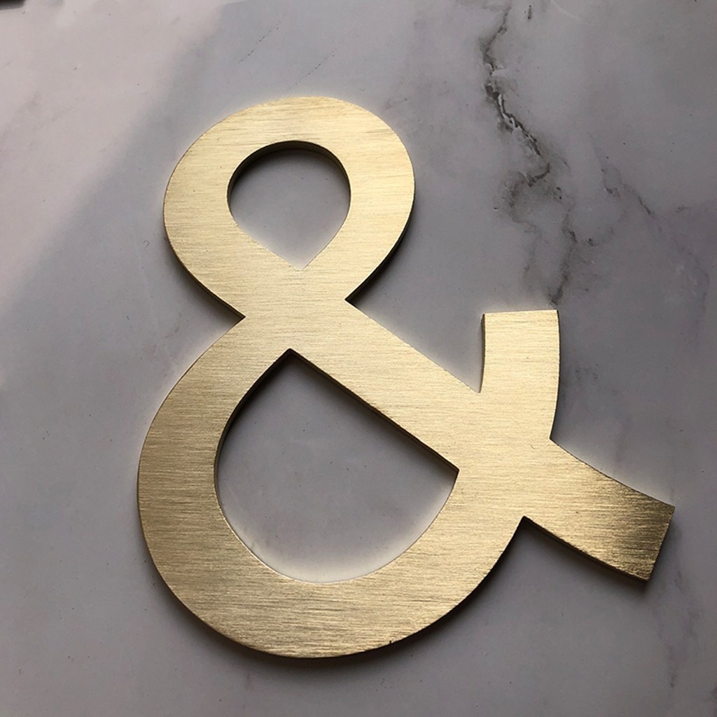 纯黄铜水磨水泥地板镶嵌地花 文艺创意复古 装饰纯铜字母数字