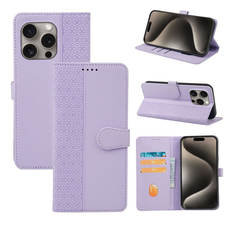 For Apple 16plus Mobile Phone Leather Case iphone14 Flip 12promax Four-leaf Clover Mobile Phone Protective Case For Apple 16plus Mobile Phone Leather Case iphone14 Flip 12promax Four-leaf Clover Mobile Phone Protective Case