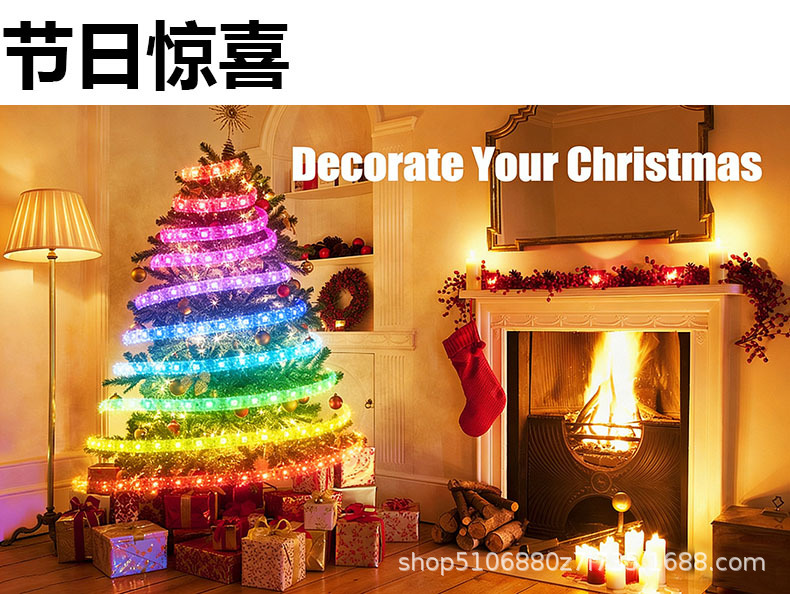 Lead-Free 5050 RGB 60 LED Strip Lights Tri-Color Furniture Bedroom LED Light Strip LED Mini Color Lights Remote Control
