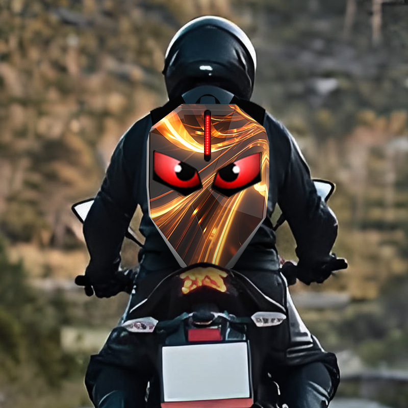 led骑士背包幻彩PC硬壳恶魔之眼头盔包大容量户外led骑行包高亮屏