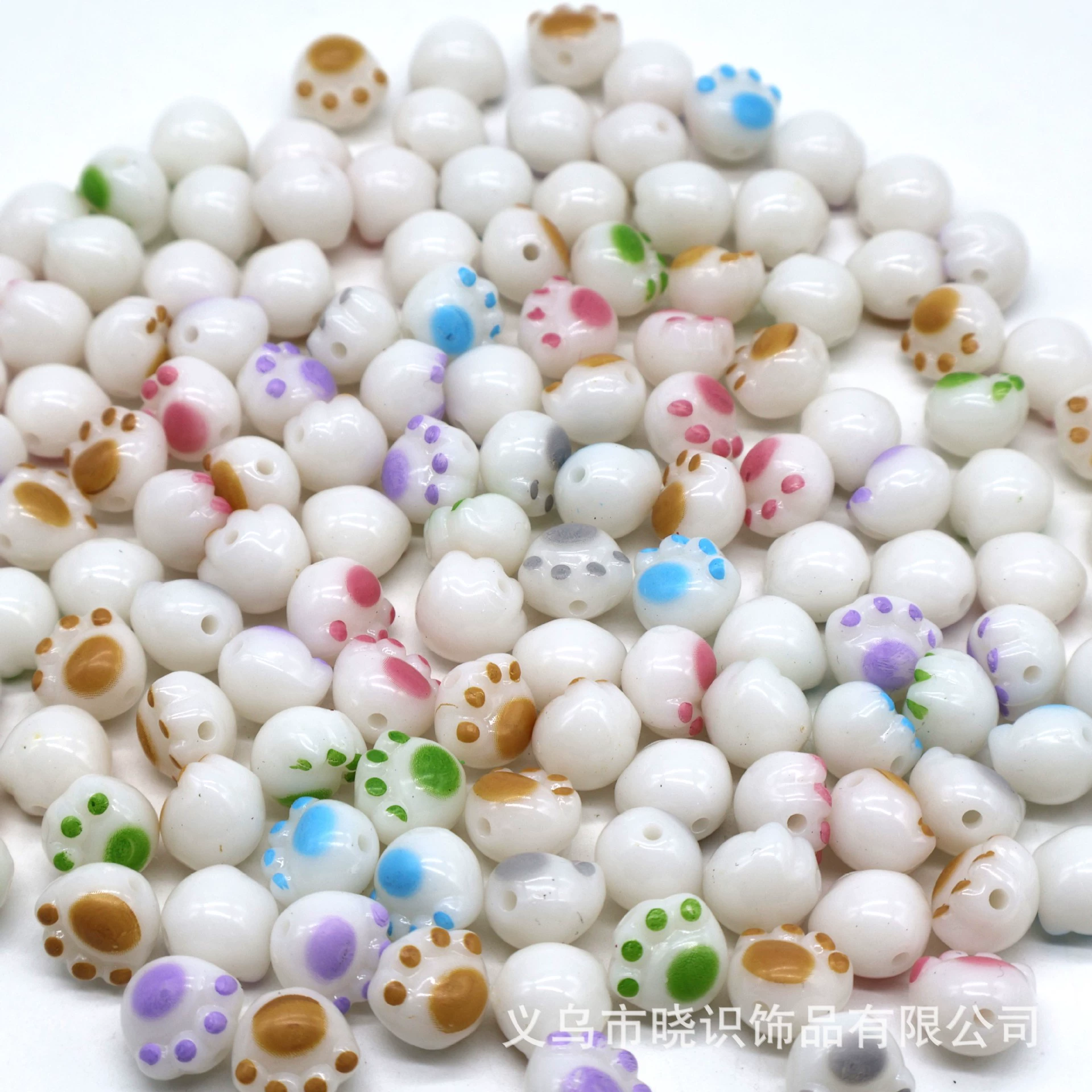 Акрил кошачий коготь с принтом, имитация браслет Бодхи, бусы, разбросанные бусы DIY материал ювелирные аксессуары оптом