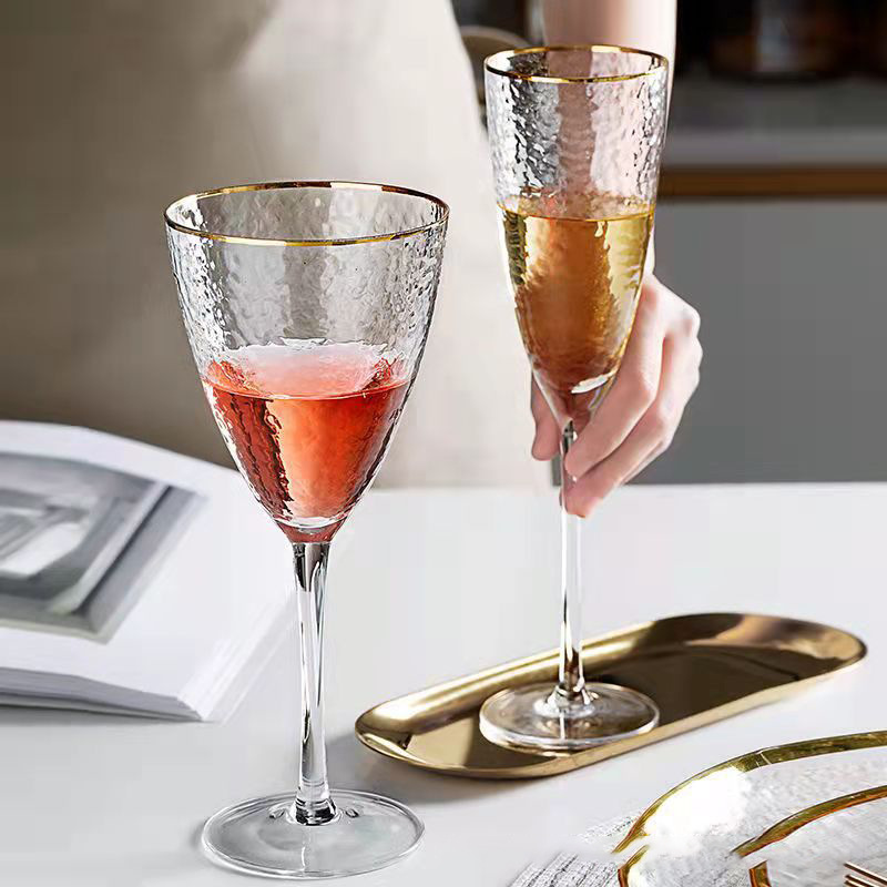 De estilo europeo martilla copa de vino tinto hogar copa de vino copa de alta apariencia de cristal de alta calidad Copa de champán