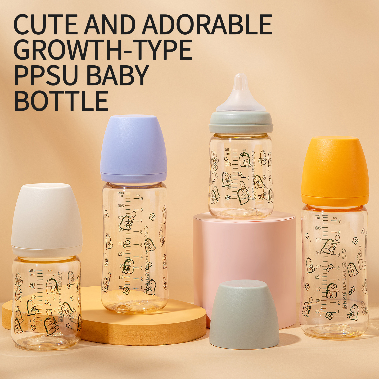 Newborn Baby Anti-Flatulence Ppsu Wide-Diameter Bottle Resistant to Falling Imitation Breast Milk 0-6 Months 1 Year Old and Above Cross-Border