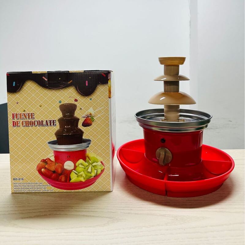 三層チョコレート噴水機溶融塔滝鍋物美規取り外し可能チョコレート溶融機果物皿付き|undefined