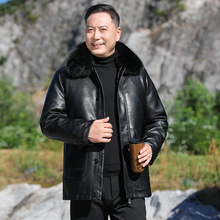 【内胆可脱卸】爸爸冬装皮棉衣中老年棉袄外套棉服防寒服加绒加厚