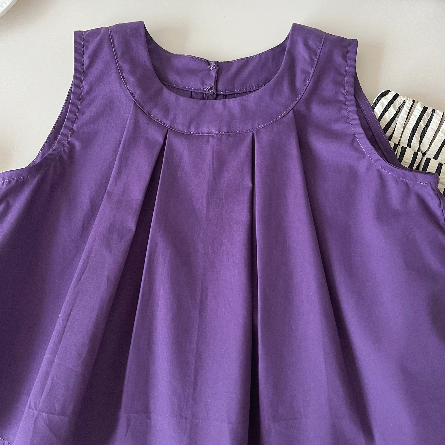 Mädchen Sommer Set Ärmelloses Oberteil Und Gestreifte Hose_voghion.com