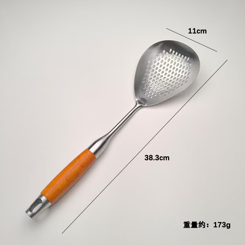 304ステンレスの大漏さじ家庭用台所で餃子をすくう麻辣热鍋の水切りスプーンの大サイズのサンショウが漏れます。|undefined