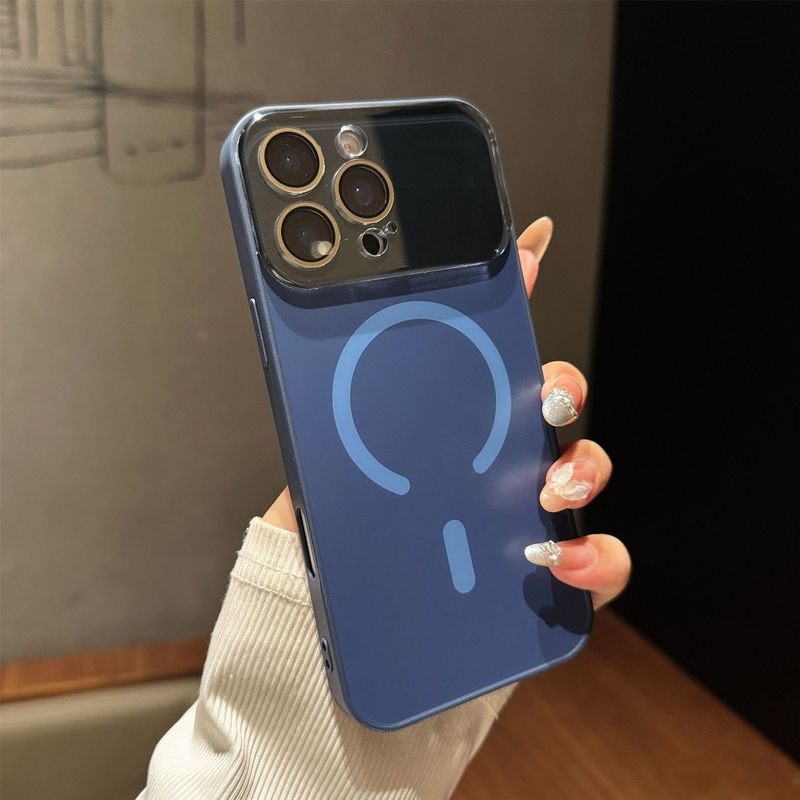 适用苹果17PROMAX肤感磨砂磁吸手机壳iPhone16马卡龙大视窗镜头膜|undefined