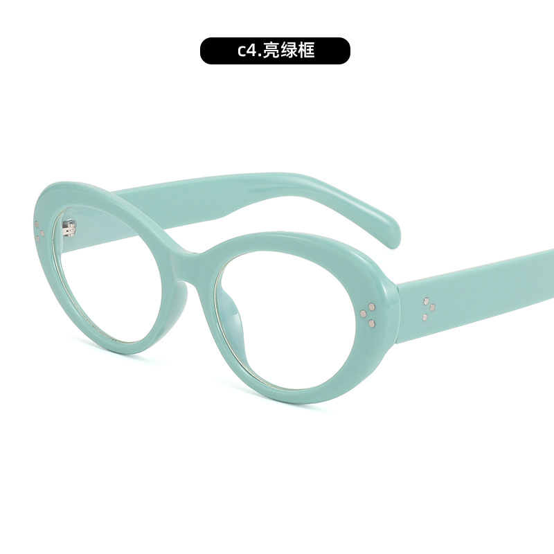 Nuevo marco pequeño ovalado ojo de gato espejo plano mujer comercio exterior transfronterizo arco de triunfo el mismo estilo versión coreana del marco de gafas anti-azul