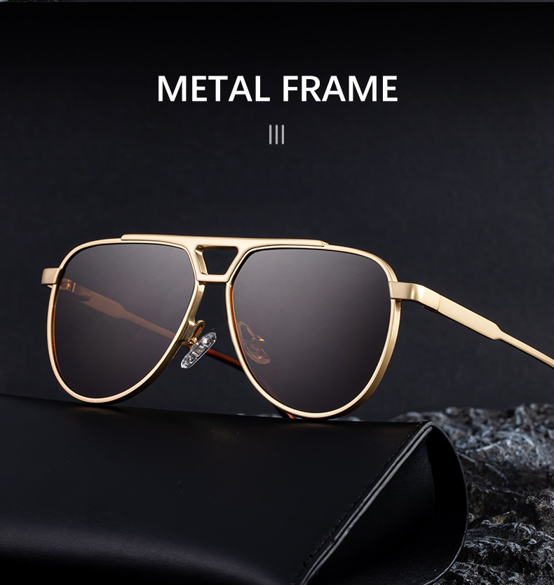 Steampunk Piloten-Sonnenbrille Oval für Herren 2026 Luxusmarke Vintage Punk Metall Outdoor Sonnenbrille für Männer Trendige Doppelbalken-Brille – Detail 5