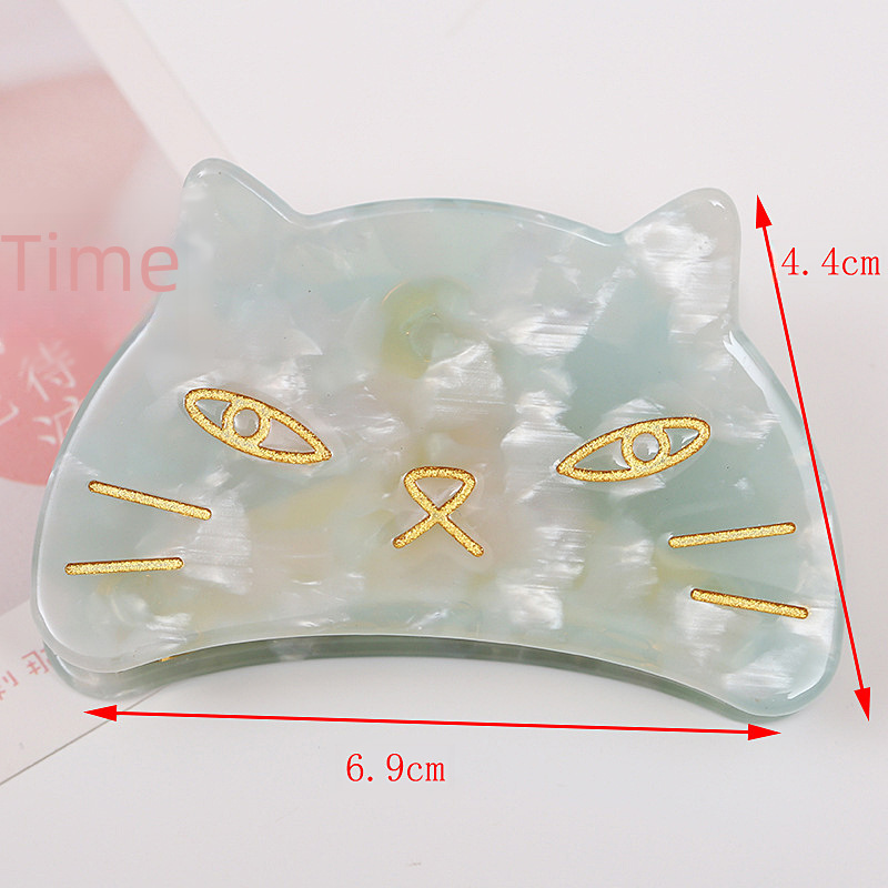 Pince à cheveux en acide acétique Kitty Épingle à cheveux en acide acétique Célébrant sur Internet coréen Nouvelle épingle à cheveux en forme de requin Épingle à cheveux en acide acétique Épingle à cheveux en forme de disque à imprimé léopard_voghion.com