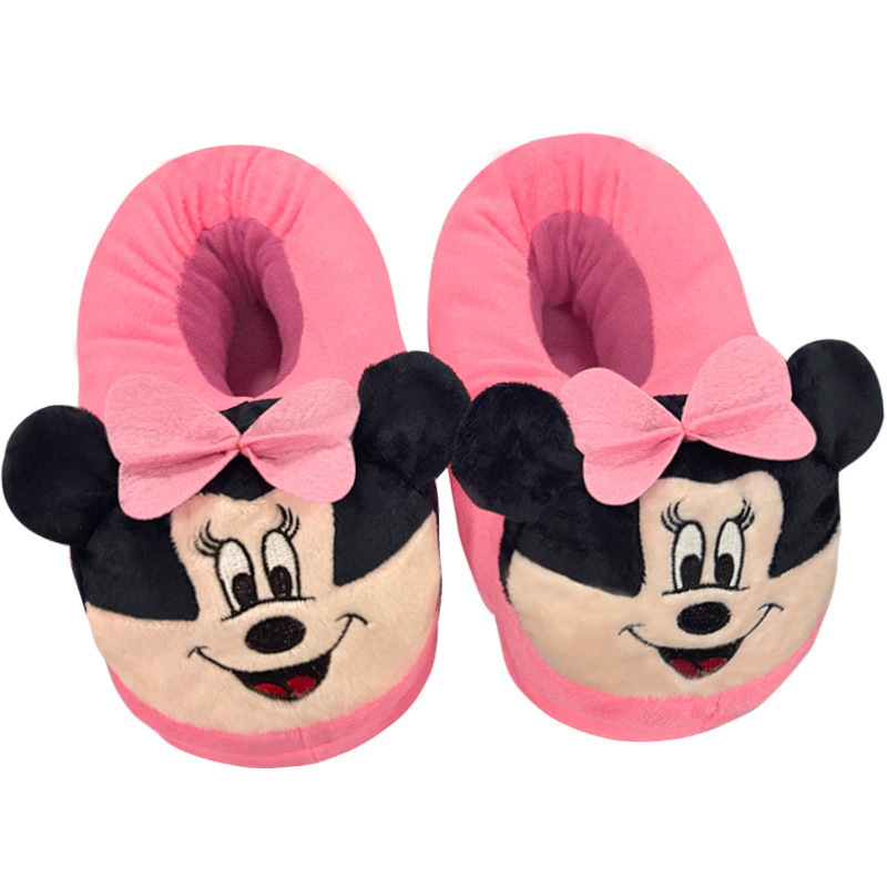 New Cute Cartoon Mickey Mouse Home Cotton Slippers Family Kidsren Men and Women Autumn and Winter Warm All-Inclusive Cotton Shoes