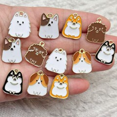 漫画犬ペンダント DIY 韓国ジュエリーアクセサリー KC ゴールデンオイル滴下合金小さなペンダントブレスレットペンダント