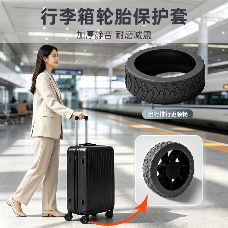 Luggage Wheel Rubber Cover Silent Suitcase Universal Wheel Protective Cover Suitcase Tire Protective Cover Wholesale Luggage Wheel Rubber Cover Silent Suitcase Universal Wheel Protective Cover Suitcase Tire Protective Cover Wholesale