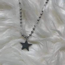 Titanium Steel Star Pendant Necklace for Men WomenHip Hop Co