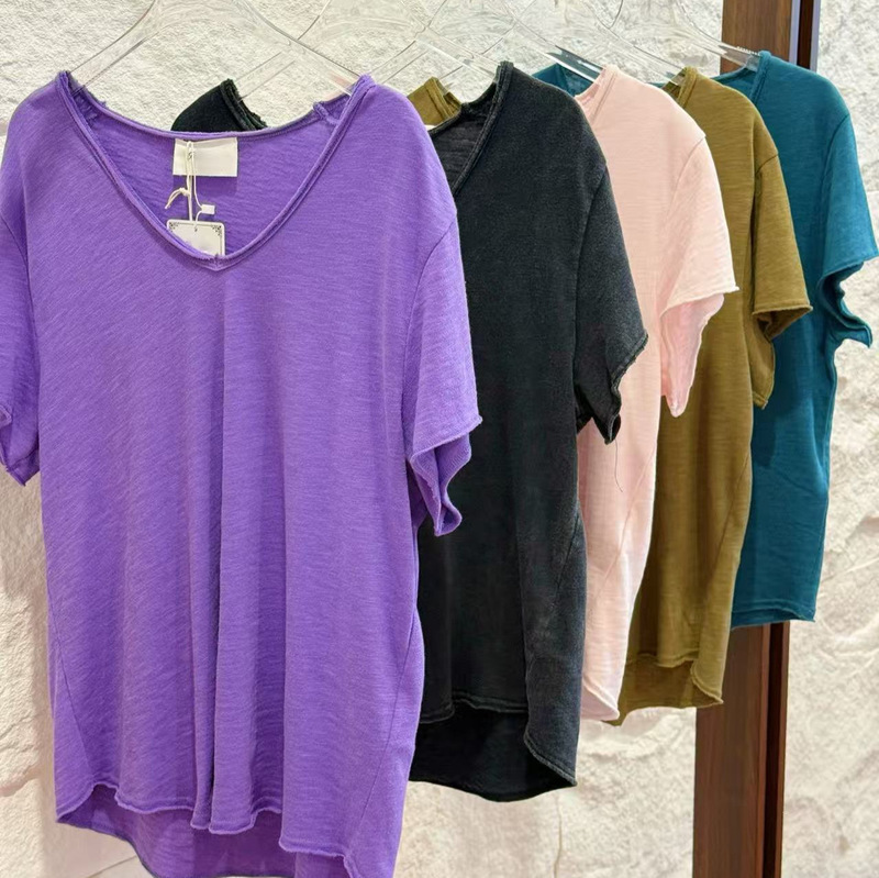 Amv French Niche Designer Brand's New Summer Collection: Vintage-Style Bamboo Cotton Versatile Short-Sleeve Shirt with a Light Luxury and High-End Feel Amv French Niche Designer Brand's New Summer Collection: Vintage-Style Bamboo Cotton Versatile Short-Sleeve Shirt with a Light Luxury and High-End Feel