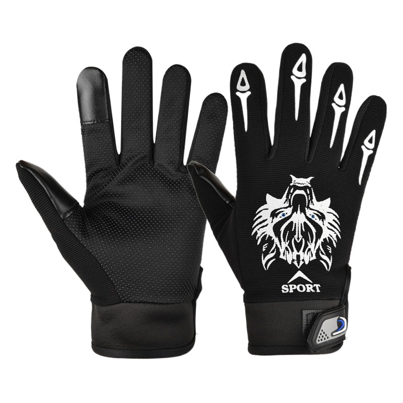Wolf Head Thin Breathable Sun Protection Half-Finger Men's and Women's Gloves Outdoor Cycling Mountain Fitness Sports Children's Adult Gloves