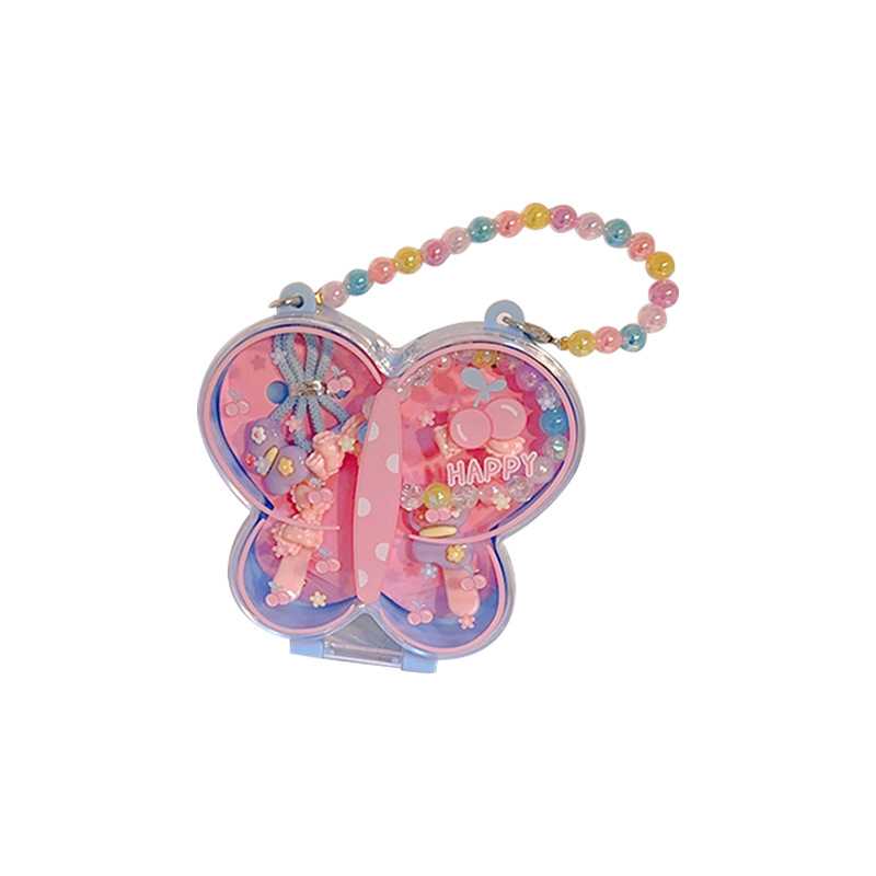 Caja de regalo de joyería para niños Juego de pulsera con cuentas de sentido avanzado para niñas de dibujos animados Premio de jardín de infantes Juego de joyería para bebés