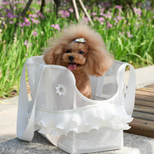 爱宠手工轻便透气夏季宠物便携单肩包泰迪小型犬狗狗背包手提猫包