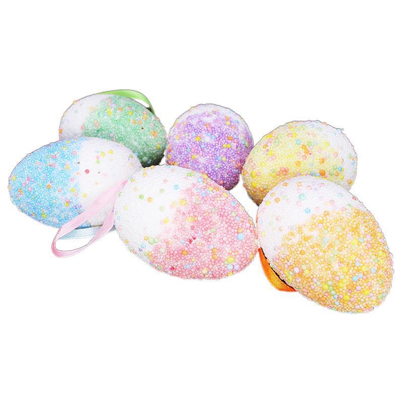 Huevo de Pascua 4 * 6CM huevo de doble color DIY colgante decoración de la escena de vacaciones en stock