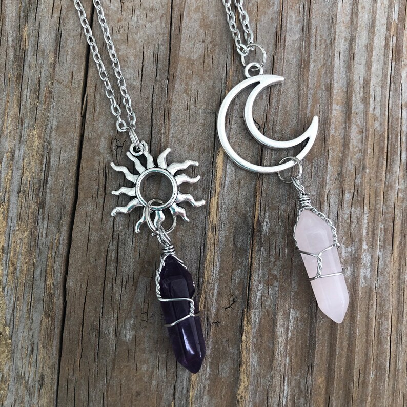 Rétro Soleil Lune Alliage Cristal Pendentif display picture 1