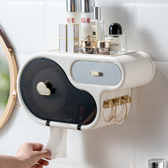 廁所手紙盒防水衛生間紙巾盒掛壁式馬桶捲紙架廁紙架免打孔紙巾架