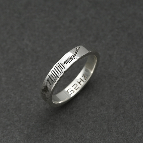 52 Hz ring, trendy men's and women's niche design, light luxury ins, adjustable opening, retro couple ring, original