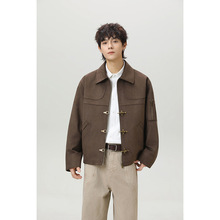 2025秋装新款韩版潮流春秋时尚夹克宽松休闲男士高级感痞帅外套潮