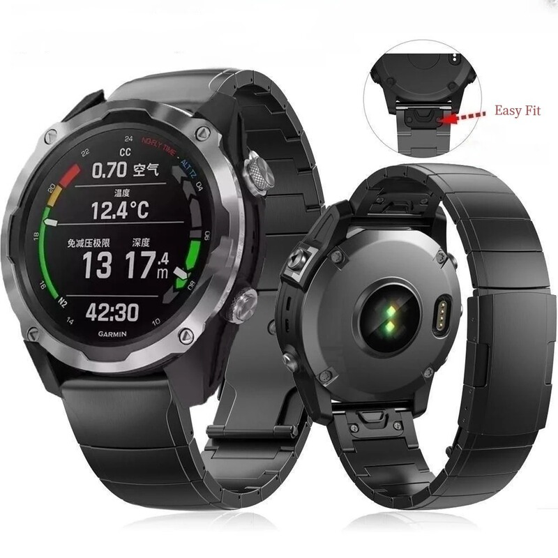 Suitable for Garmin Fenix ​​8 7Xpro 6X/5/3Hr 965 One-Bead Turtle Back Quick Release Strap Titanium Alloy Wrist Strap