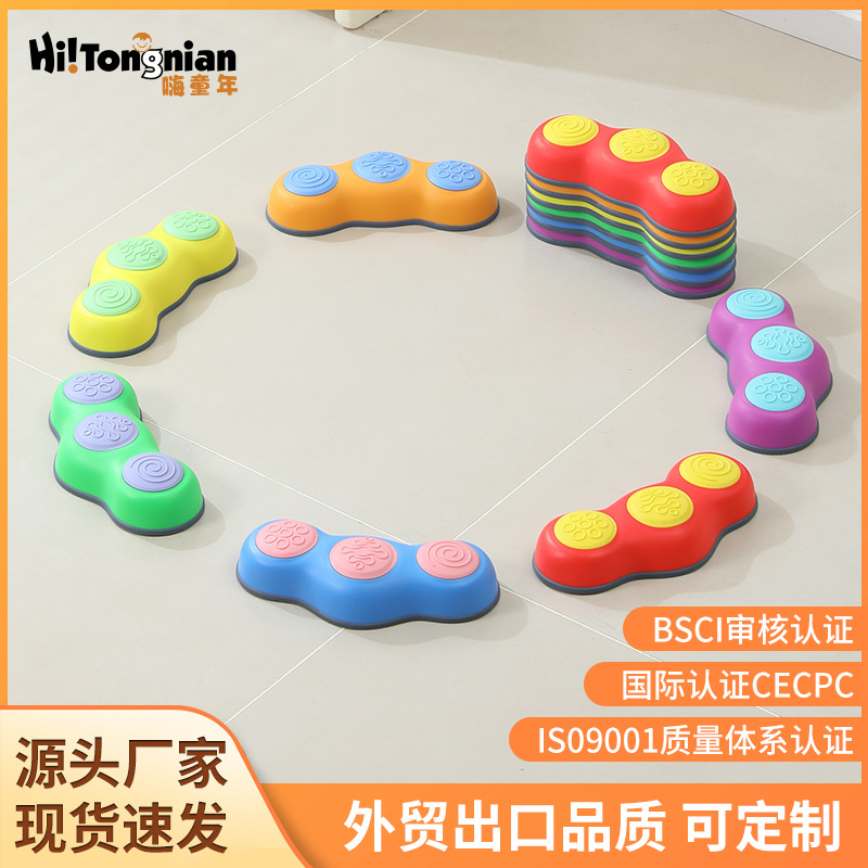 Deportes al aire libre al por mayor equipo de entrenamiento de integración sensorial ayudas didácticas juguetes educativos para la ciencia y la educación coloridos niños que cruzan la piedra del río Amazon