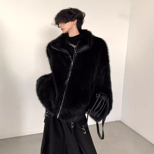 Cold Resistant Fashionable Niche Mink Fur Plush Coat Men's Winter Thickened Cotton-padded Coat Advanced Design Imitation Fur Coat
