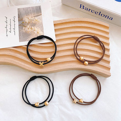 韓國簡約雙層發圈高彈力耐用橡皮筋女扎頭頭繩百搭扎馬尾發繩頭飾