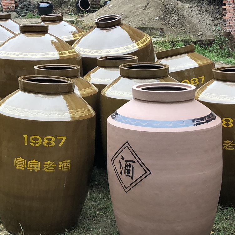 无釉酒坛子粗陶50/100/200/500斤土陶无铅密封酒罐窖藏酒缸储酒坛