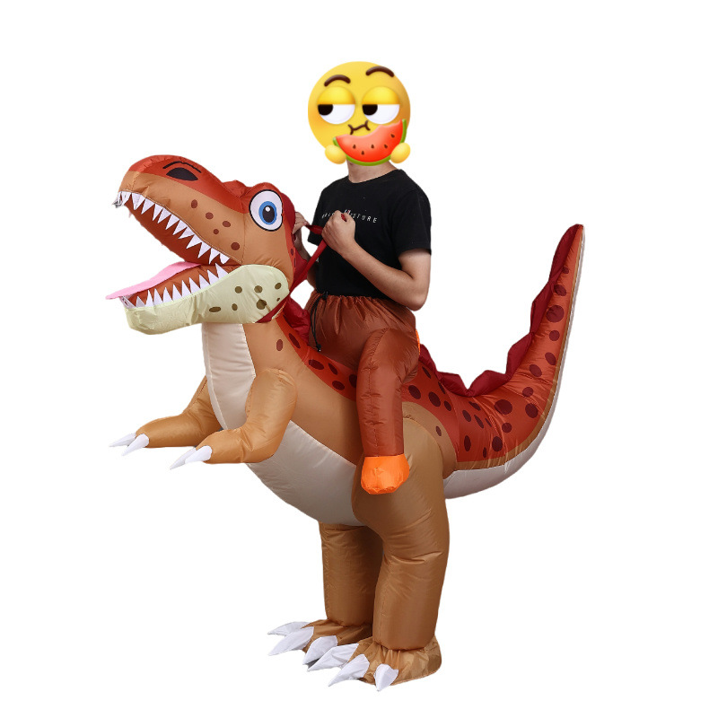 Nuevos trajes inflables de fiesta de dinosaurios naranja extraños transfronterizos para 160 - 190cm de altura