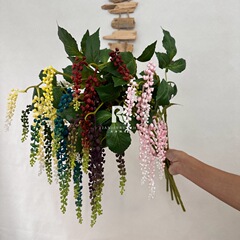森系婚禮布置仿真花高品質商陸果自然風線條感手捧花設計假花外貿