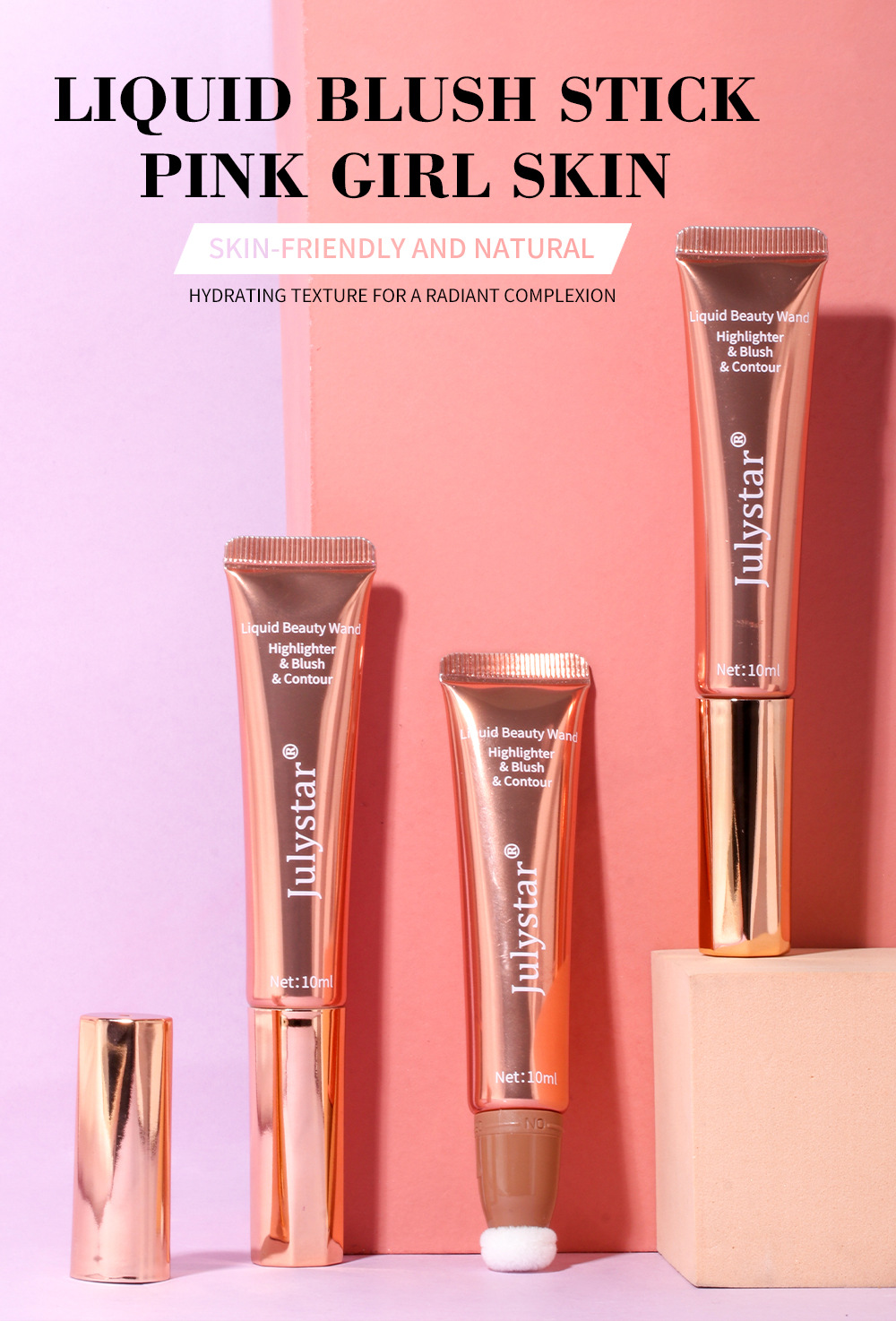 Cross-border liquid blush Highlighter contouring pen Pearlescent fine Shimmering matte beauty stick Natural brightening cushion Blush stick Application Scenario
